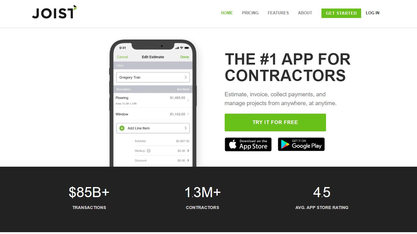 Joist | Built for Contractors: Estimates, Invoices, & Payments App